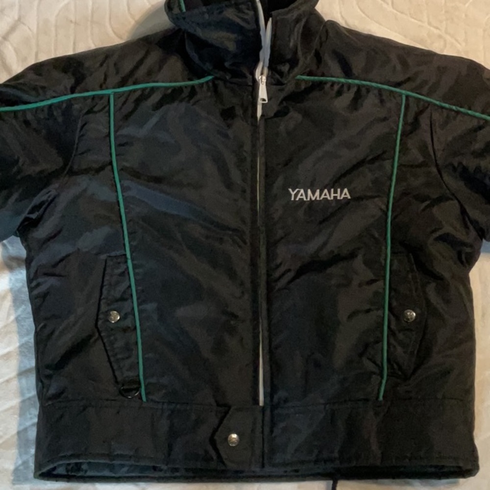 Yamaha vintage Black Jacket with Green Trim